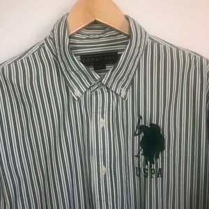 US Polo Assn USPA Long Sleeve Button Logo Shirt vintage 90s/ y2k